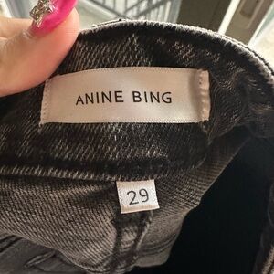 Anine Bing Charcoal Denim Pants